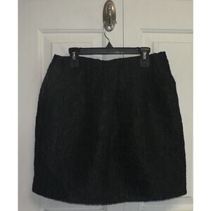 FRNCH Women's Jacquard Pleated Pocket‎ Zip Mini Skirt in Black Medium MSRP $80